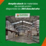 Almacén IDATERM lleno de materiales de construcción