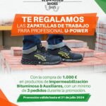 Zapatillas de trabajo U-POWER con promoción de productos de impermeabilización bituminosa en Idaterm