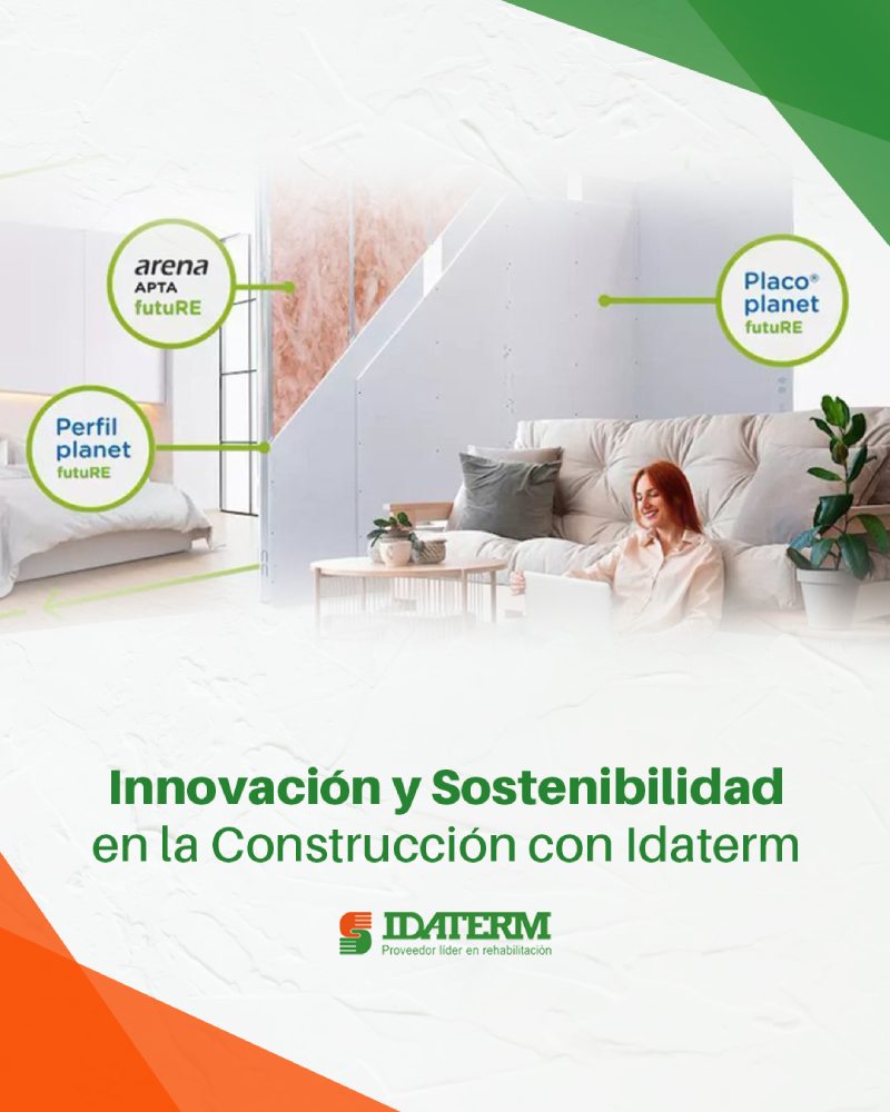 Interior de casa confortable mostrando innovación y sostenibilidad con productos de Idaterm