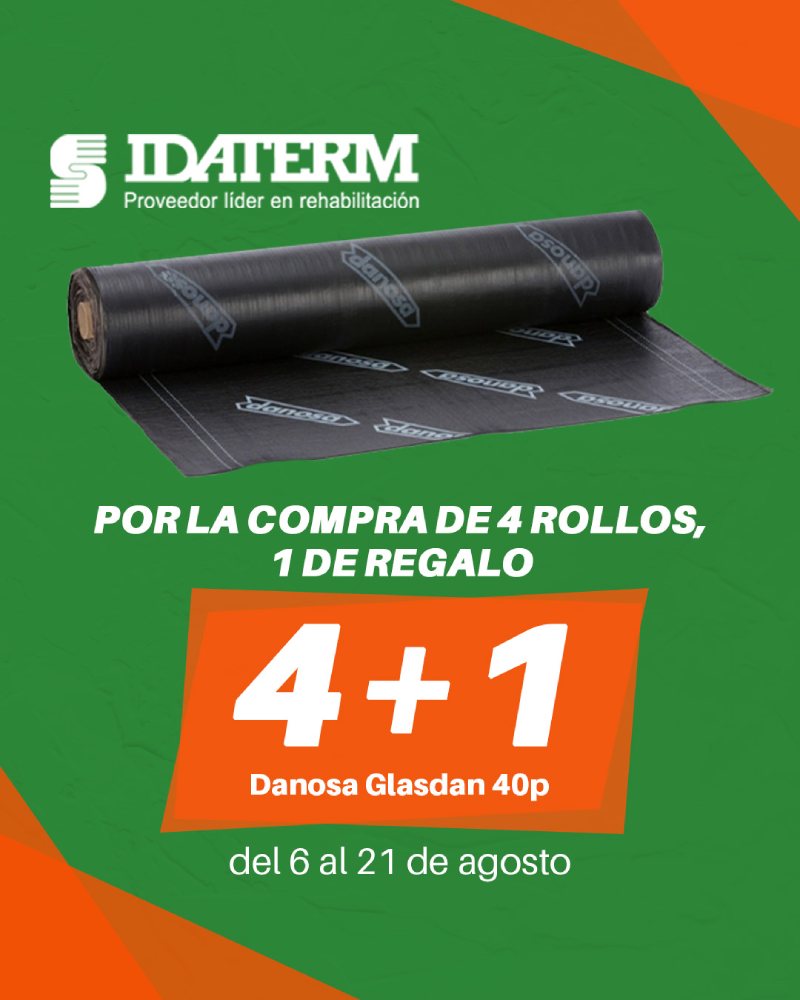 Rollo de Danosa Glasdan 40p con oferta 4+1 en Idaterm