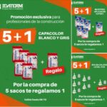 Imagen promocional de productos de construcción con oferta 5+1, disponibles en Idaterm para profesionales del 23 de septiembre al 06 de octubre.