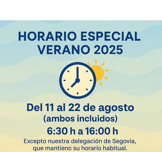 Horario Especial de Verano 2025