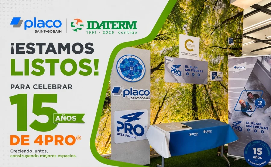 ¡Todo listo para celebrar los 15 años de 4PRO® (Saint-Gobain Placo®) en Idaterm Madrid!
